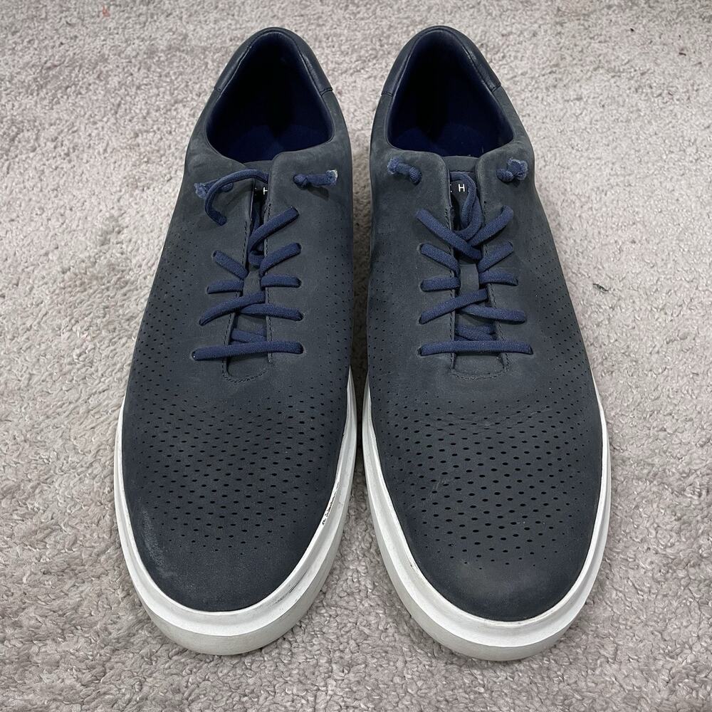 Cole Haan GrandPrø Rally Laser Cut Sneakers Men's Size 14 M Navy Blue Nubuck